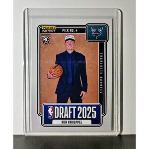 Kon Knueppel Rookie 2025-26 Panini NBA #4 Draft Night Card Charlotte Hornets